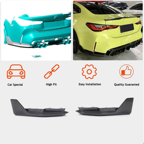 Накладки на задній бампер Flap V2 (для G82/G83) для BMW 4 серія G22/23/26 2020- рр | Зображення 1