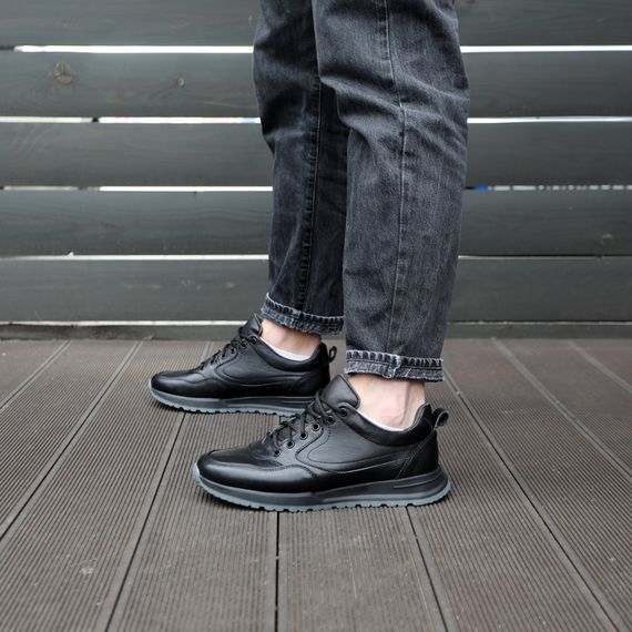 Кросівки чоловічі шкіряні 591351 Чорні 40 41 42 43 44 45 | Зображення 7