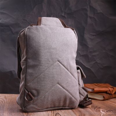 Сумка Vintage Через плечо из плотного текстиля Серая (22442) | Зображення 3
