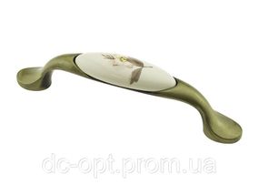 Ручка DP 197/96 AB/MLK7 Латунь/Бежева Квітка ДС ОптимаЛайн