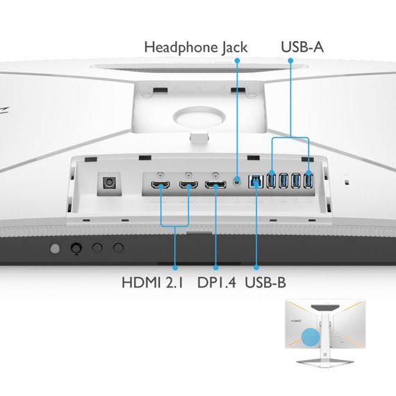 Монітор BenQ EX2710U WHITE (9H.LKTLA.TBE) | Зображення 6