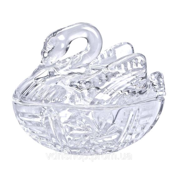 Конфетница стеклянная с фигурной крышкой 14х9х11 см ваза конфетница HP-YH-40 | Зображення 2