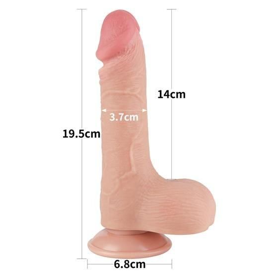 Фаллоимитатор - Sliding-Skin Dual Layer Dong 7.5" Flesh sexstyle | Зображення 2