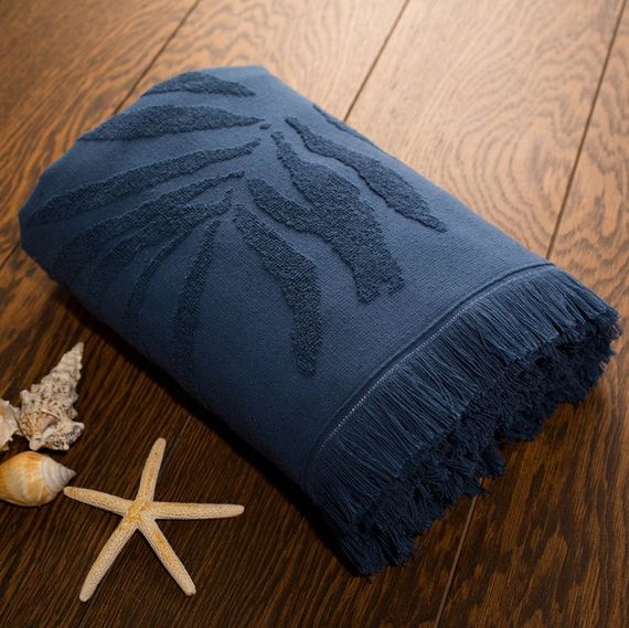 Рушник пляжний жакардовий SoundSleep Hawaii dark blue 100х150 см