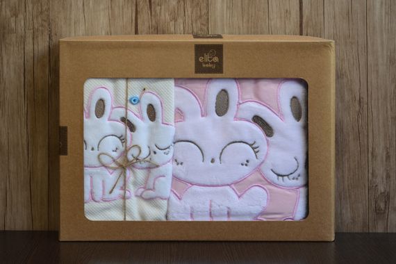 Дитяча постільна білизна з пледом Elita Baby 100х150 см Bunny Pink | Зображення 1