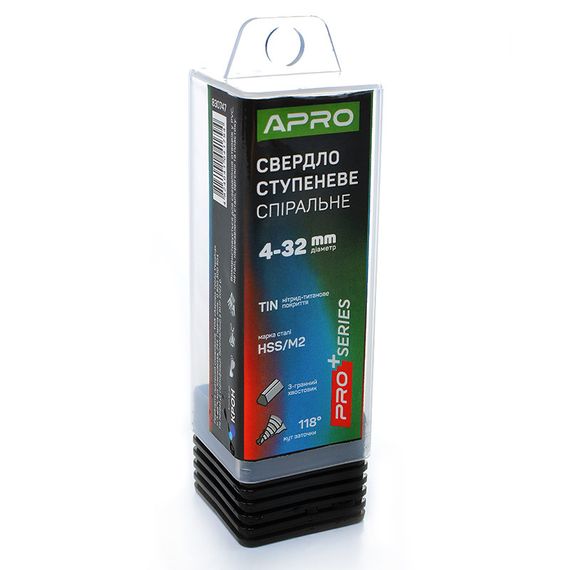 Свердло ступеневе спіральне Ø4-32мм (сталь 6542) APRO 8307471 | Зображення 1