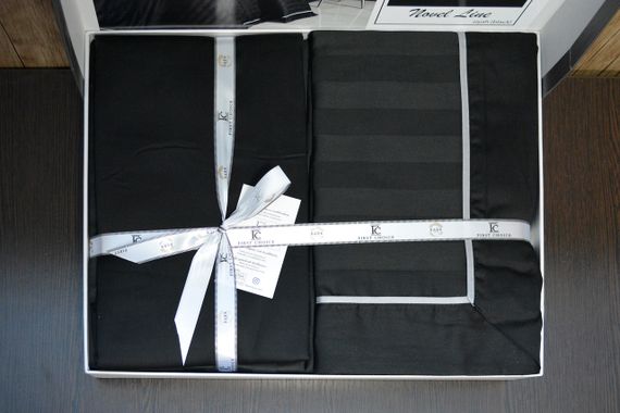 Комплект постільної білизни First Choice Deluxe Satin DARK 160х220 см сімейний Novel Line Black | Зображення 4