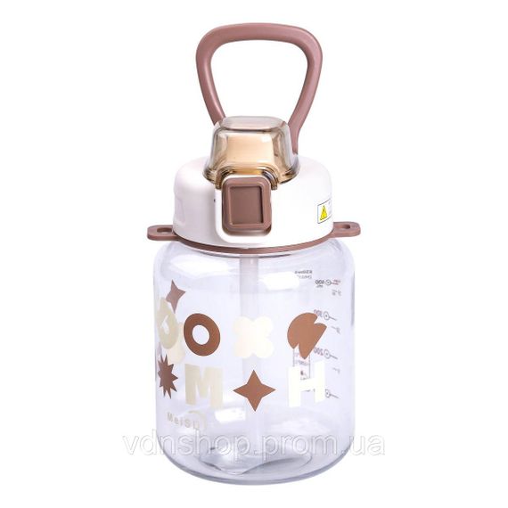 Пляшка для води дитяча 650 мл на ремінці пляшечка з трубочкою для дитини для спорту і школи Water bottle HP-14-43BR | Зображення 1