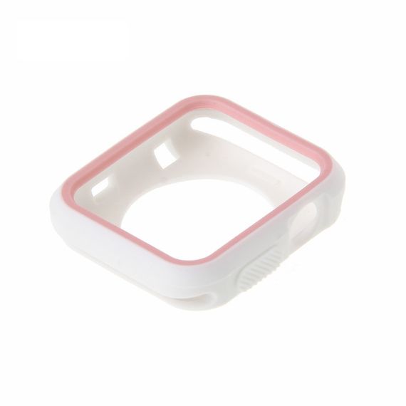 Силиконовый защитный корпус Primo для Apple Watch 38mm - White / Pink | Зображення 1
