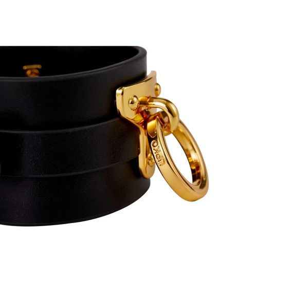 Поножи кожанные со вставками позолоты Ankle Cuffs UPKO size L sexstyle | Зображення 7