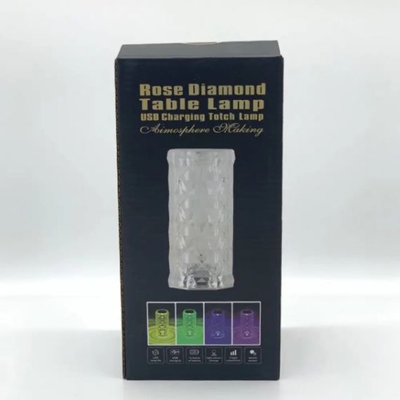 Настольная лампа ночник Rose Diamond с пультом • Лампа ночник настольная аккумуляторная Роза с RGB с пультом и RGB подсветкой | Зображення 1