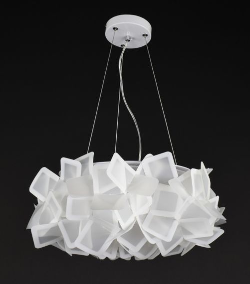 Люстра світлодіодна підвісна LED світильник для квартири на стелю лед 27626 Білий 30-170х50х50 см. | Зображення 2