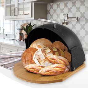 Хлебница Maestro MR-1678G-BLAСK 21.5х37х39,5 см черная