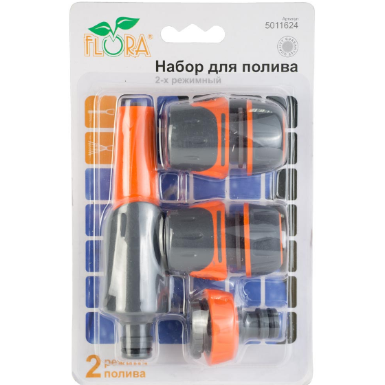 Набір поливальний (насадка-розпилювач 2 режими+2 коннектора 1/2"+адаптер) ABS+TPR SIGMA | Зображення 2