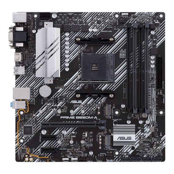 Материнcкая плата ASUS PRIME B550M-A/CSM sAM4 B550 4xDDR4 M.2 HDMI DVI D-Sub CSM mATX 90MB14I0-M0EAYC