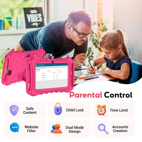 Дитячий планшет T702PRO 7" із чохлом — 32 ГБ, Wi-Fi, Bluetooth, безпечний планшет для дітей 3–12 років | Зображення 4