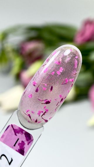 Гель з сухоцвітами Crooz Flower Gel №2 (прозоро-малиновий) 5 мл | Зображення 1