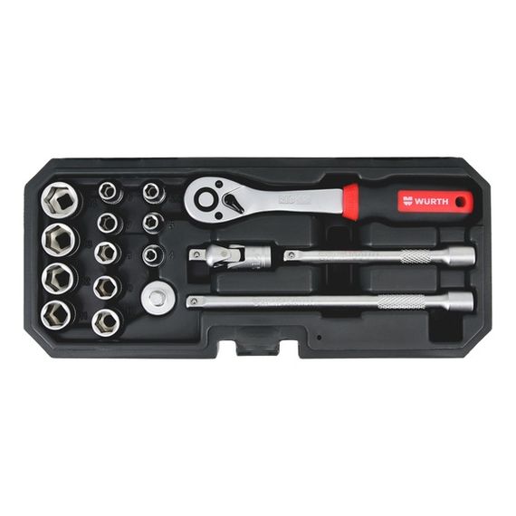 Набір інструментів з тріскачкою, 1/4IN, 12-гр., 17 шт.