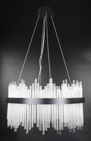 Люстра світлодіодна підвісна LED світильник для квартири на стелю лед 26920 Чорний 50-180х60х60 см.