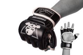 Рукавиці для MMA PowerPlay 3056 А Чорно-Білі XL