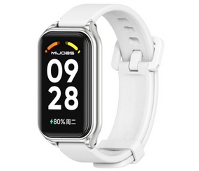 Силіконовий ремінець Mijobs Classic для фітнес браслета Xiaomi Mi Smart Band 8 Active - White