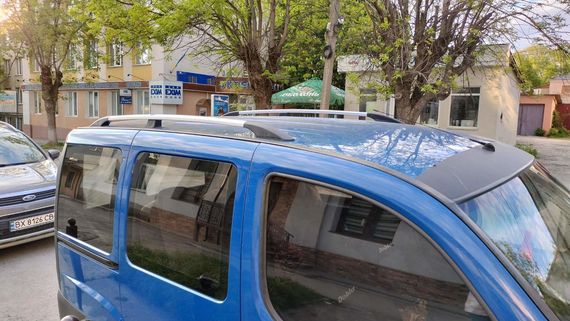 Рейлінги Хром (пласт. ніжки) Стандартна база, пластикові ніжки для Fiat Doblo II 2005-2010 рр | Зображення 2