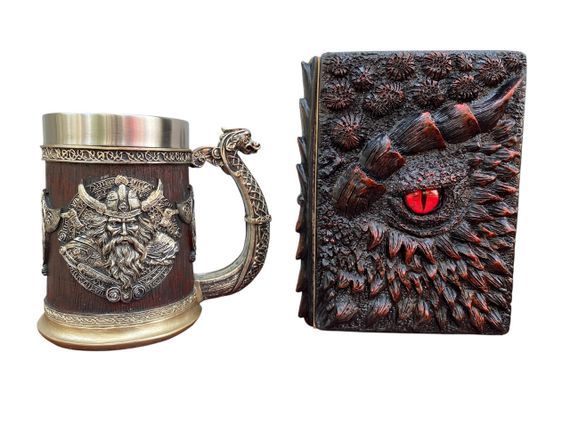 Подарунковий набір Кухоль 3D Берсерк-Вінінг і Блокнот 3D «Око Пламінного Дракона»