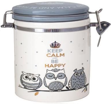 Банка керамічна Be Happy "Совушки» 500мл, кришка з засувкою