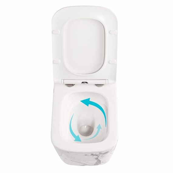 Унітаз підвісний Tern Ultra Quiet 490×365×325 мм, Marble, з сидінням Slim Duroplast / Soft-close / Quick Release QT17332303ASMR | Зображення 5