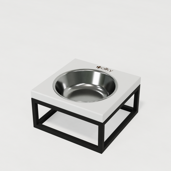 Миска на подставке для кошек и маленьких собак Hollky Base Solo S (1 × 0,45 л) Solo S-18187-BLWH | Зображення 2