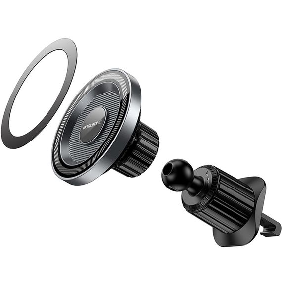 Автотримач Borofone BH122 Profit ring magnetic (air outlet) Black / Metal gray | Зображення 4