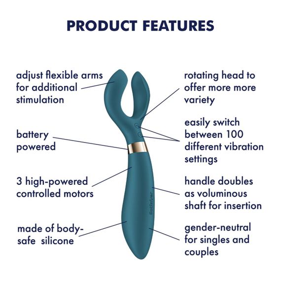 Вібратор для пар Satisfyer Endless Fun Battery Series, три мотора, багатофункціональний Sex Aura | Зображення 4