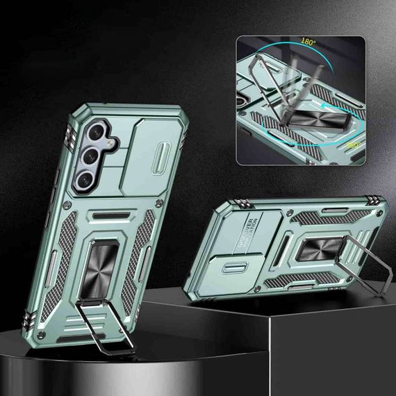 Ударостійкий чохол Camshield Army Ring для Samsung Galaxy A35 / A55 Зелений / Light Green | Зображення 2