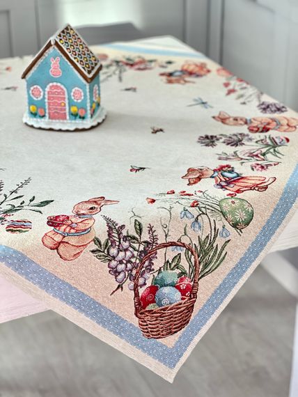 Скатертина гобеленова EASTER BEE Limaso, 97х100, Квадратна, Великодній, Без люрексу, 75% поліестер, 22% бавовна, 3% акрил, Гобелен | Зображення 3