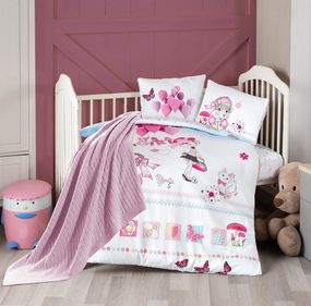 Дитячий комплект постільної білизни з пледом First Choice Baby Digital Satin Nirvana 100х150 см. Lunda