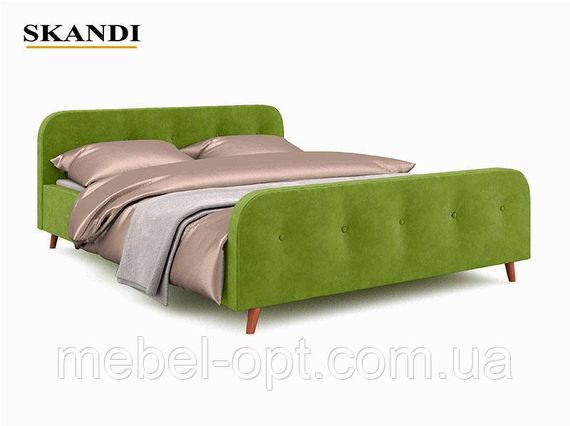 Ліжко двоспальне Skandi 140x200 см колір Бірюзовий (морська хвиля) тканина рогожка, в скандинавському стилі | Зображення 4