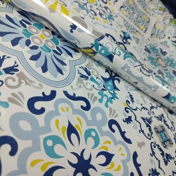 Самоклеюча плівка для кухонних поверхонь східний орнамент 0,60*2м Жовто-синій