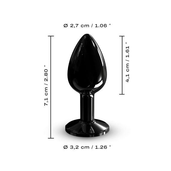 Металева анальна пробка з кристалом Dorcel Diamond Plug Black S (м'яте паковання!!!) Sex Aura | Зображення 5