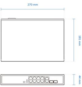 Комутатор VIVOTEK AW-FGT-100D-120, Unmanaged 8xFE PoE + 2xGE Combo Switch
