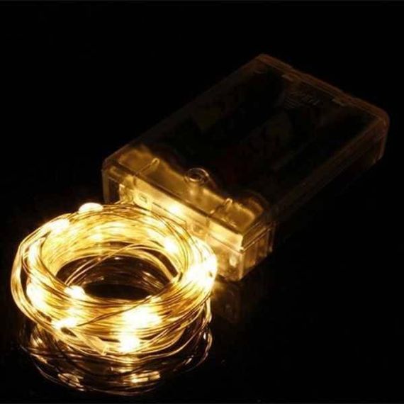 Гірлянда на батарейках мідний провід 5м Жовтий