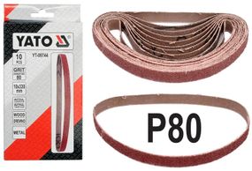 Набір стрічка наждачна нескінченна 10х330 P80 10 штук YATO YT-09744