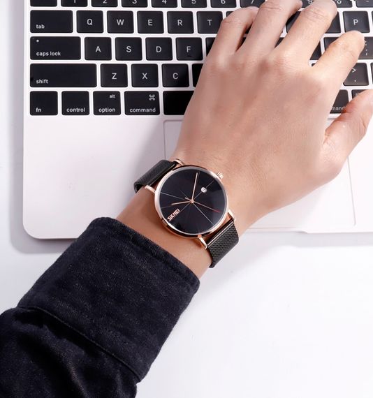 Чоловічий годинник Skmei 9183RGBK Black-Rose Gold | Зображення 3