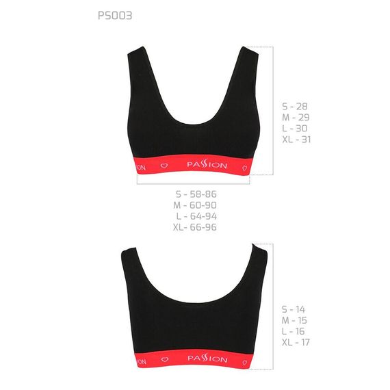 Спортивный топ на широких бретелях Passion PS003 TOP black, size M | Зображення 5