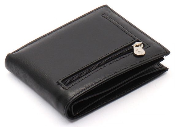 Черное мужское портмоне из натуральной кожи на магните с зажимом Marco Coverna MC-030AH-1 | Зображення 3