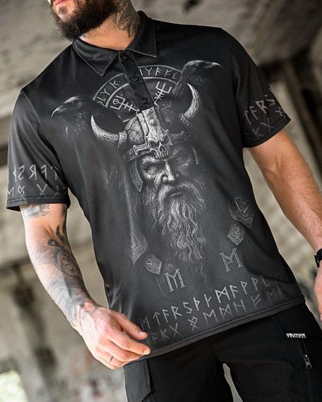 Милитари поло футболка  oblivion  Руни black  ПП4663 | Зображення 6