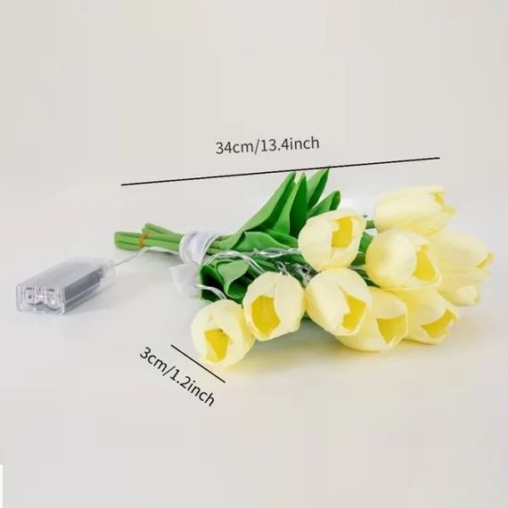 Ночник с тюльпанами KAR282 Flower Light • Декоративный LED светильник KAR282 букет тюльпанов на батарейках с теплым светом | Зображення 4