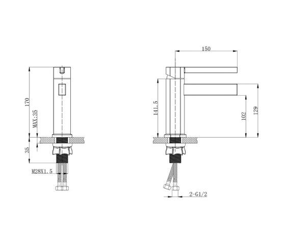 Змішувач для раковини Mixxus Bond 001 Nut (MI7150) | Зображення 1