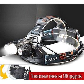 Налобний ліхтар з потужністю 1000 люменів Police W602-T6+2XPE з велокріпленням і зарядкою microUSB (47297-602_235)