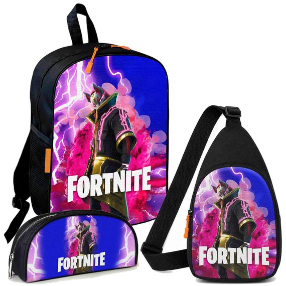 Набор Fortnite 3 в 1: детский рюкзак + сумка-слинг + пенал, для мальчика и девочки 7–9 лет (6124)
