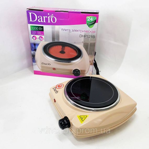 Плита электро для домашнего приготовления DARIO DHP121B 1200 Вт, Бытовая плита для приготовления AO-72 | Зображення 9